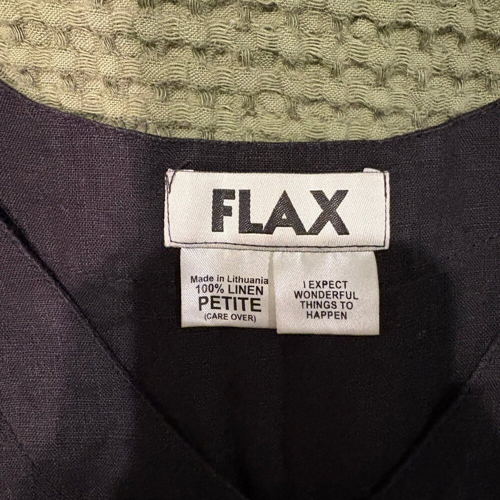 FLAX Black 100% Linen Tank - Picture 6 of 7